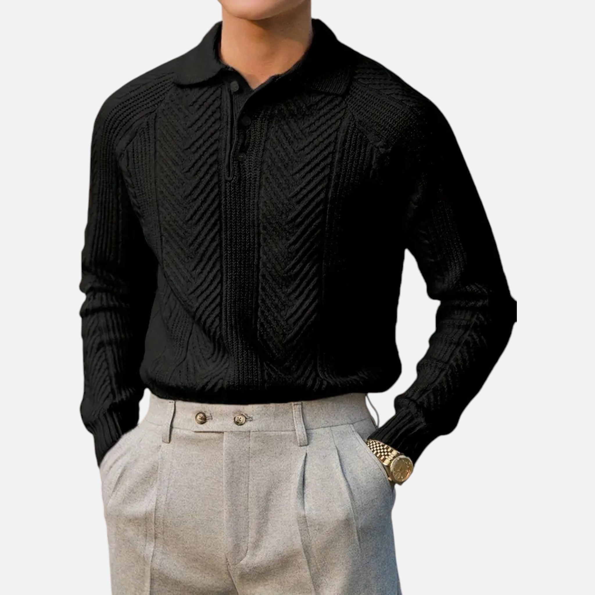 Montrose Chique | Men’s Retro Cable Knit Shirt