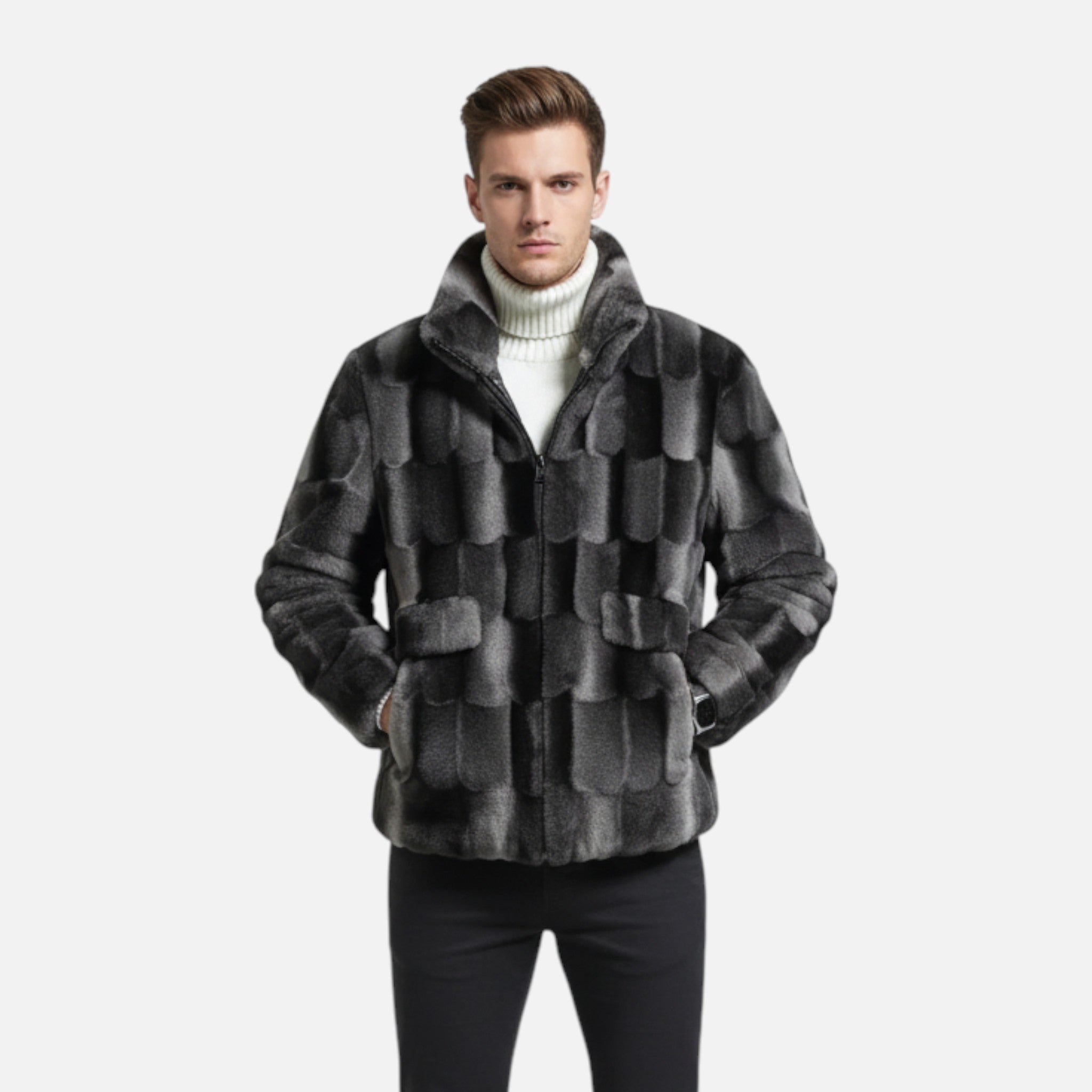 Montrose Chique | Men’s Heritage Zipper Faux Fur Jacket