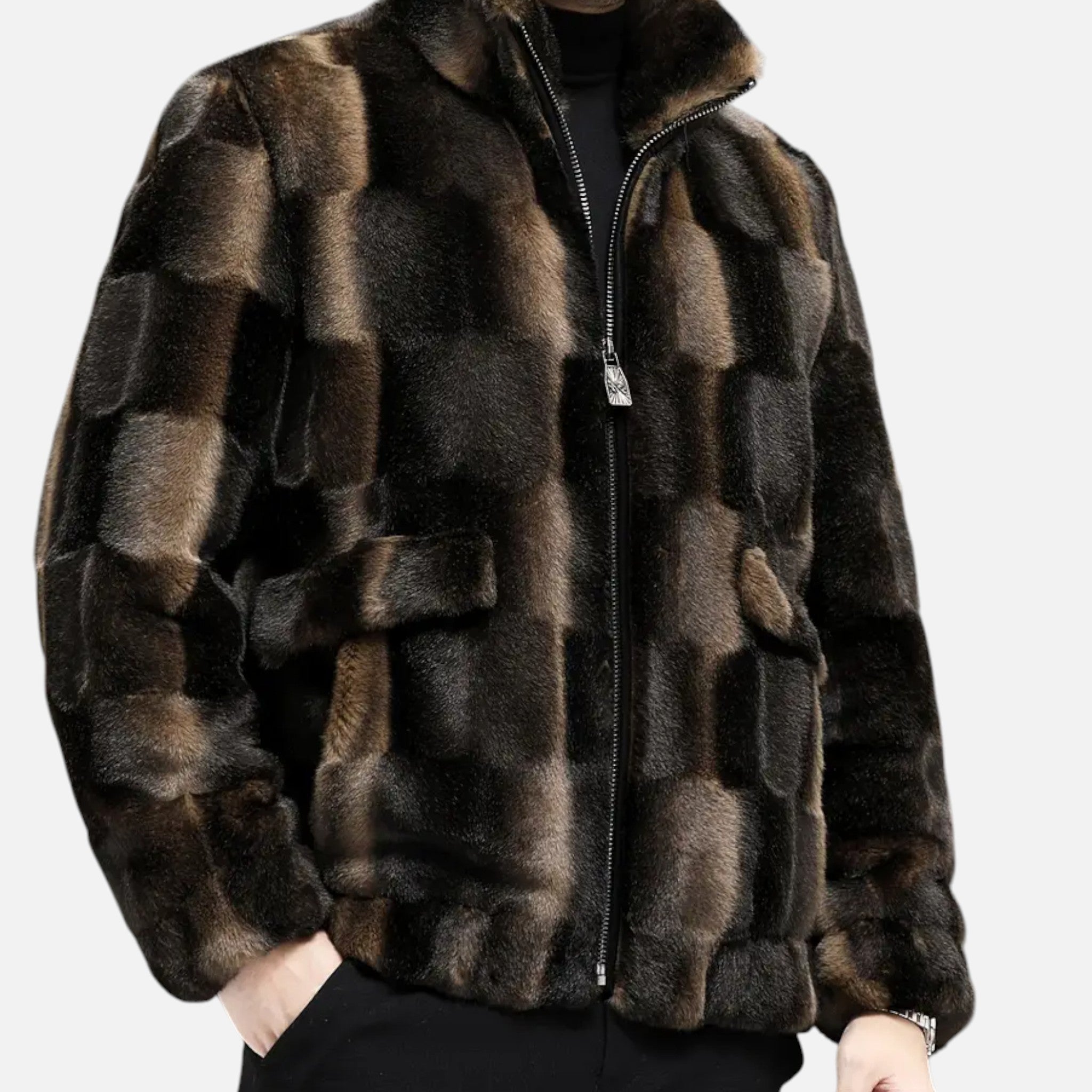 Montrose Chique | Men’s Heritage Zipper Faux Fur Jacket