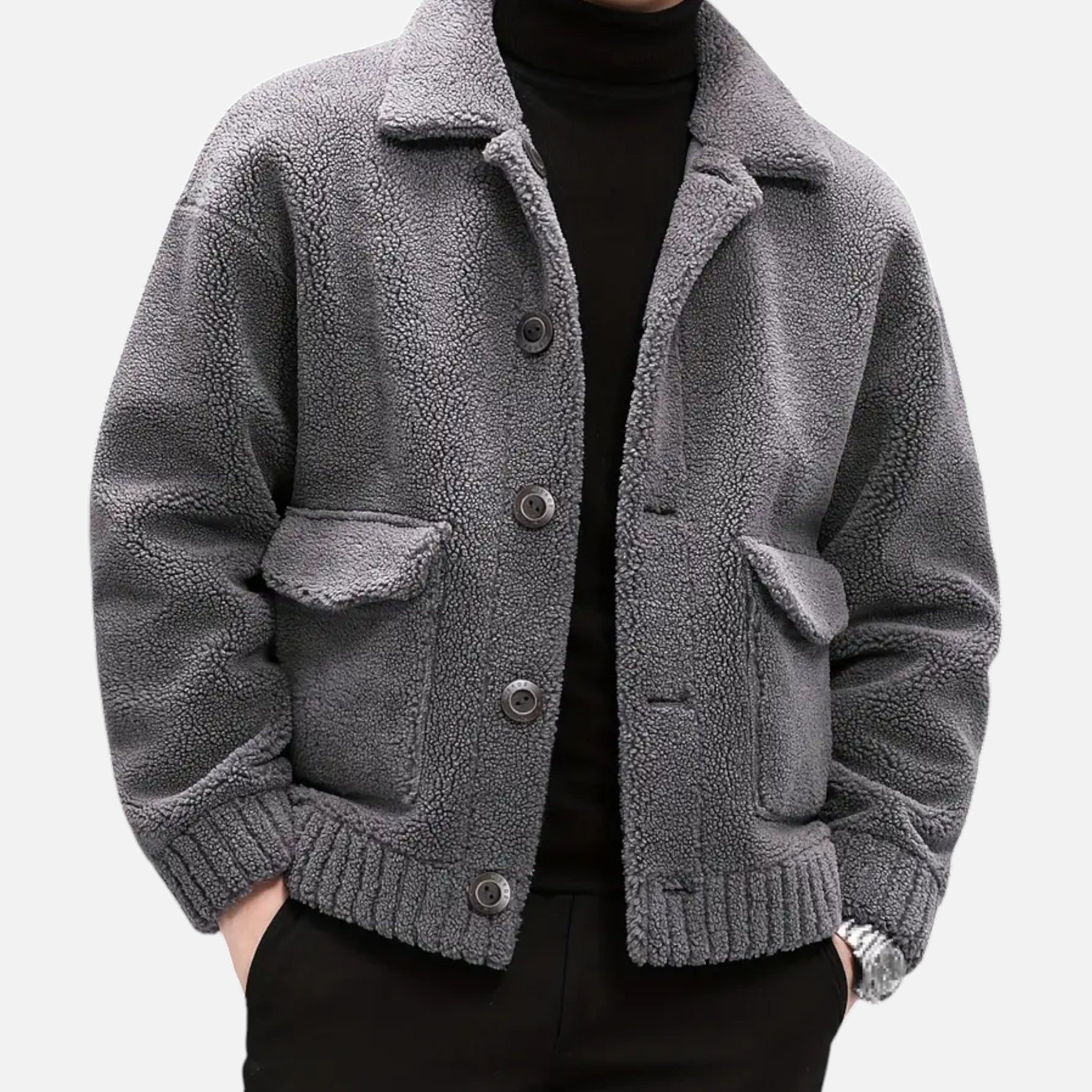 Montrose Chique | Men’s Faux Fur Button Jacket